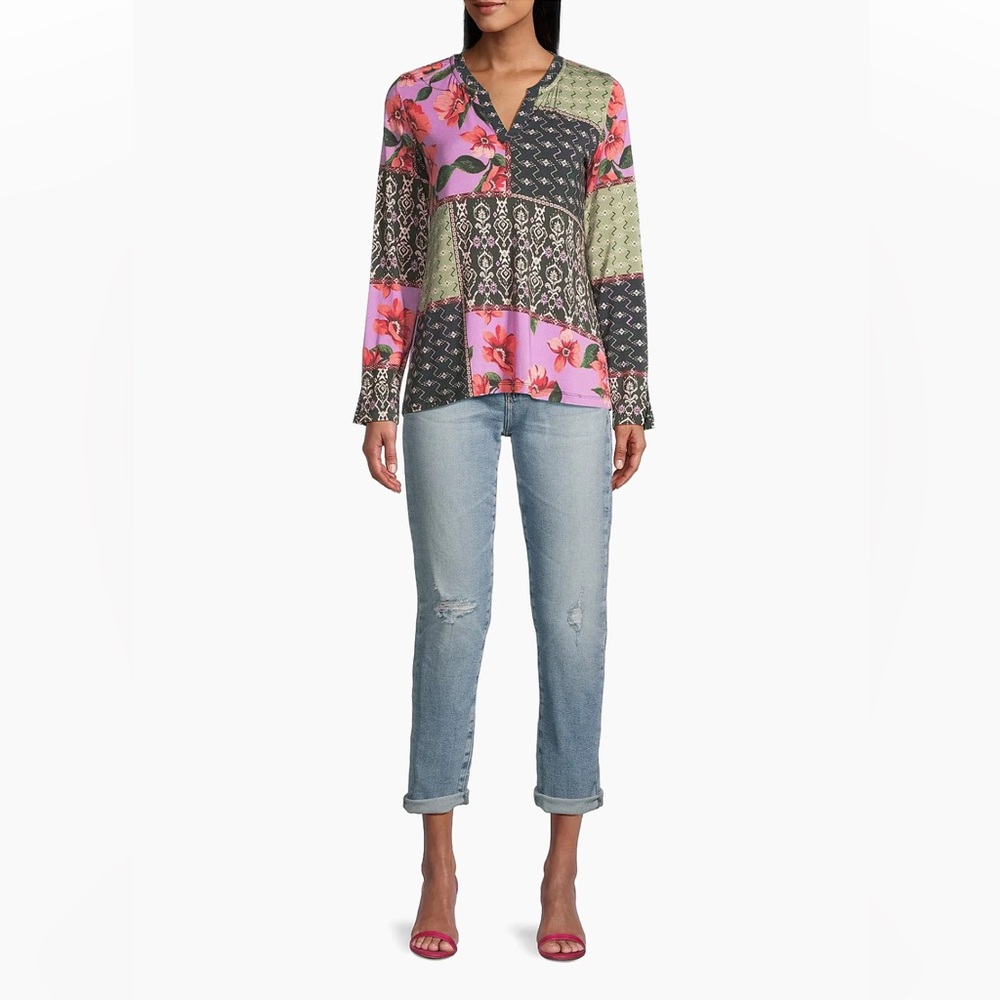 Johnny Was Multicolor Patchwork Blouse - image 6
